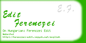 edit ferenczei business card